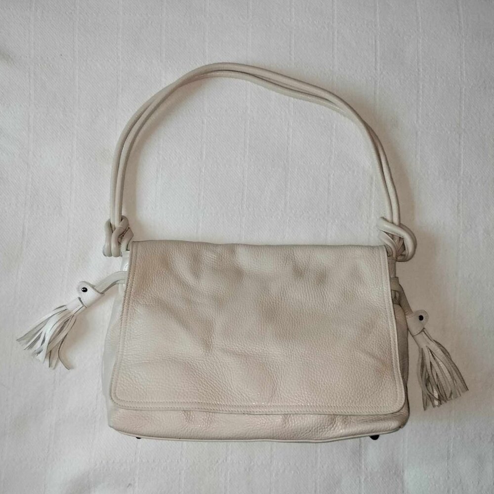 Jennifer Tattanelli shoulder bag cream pebbled Italian leather